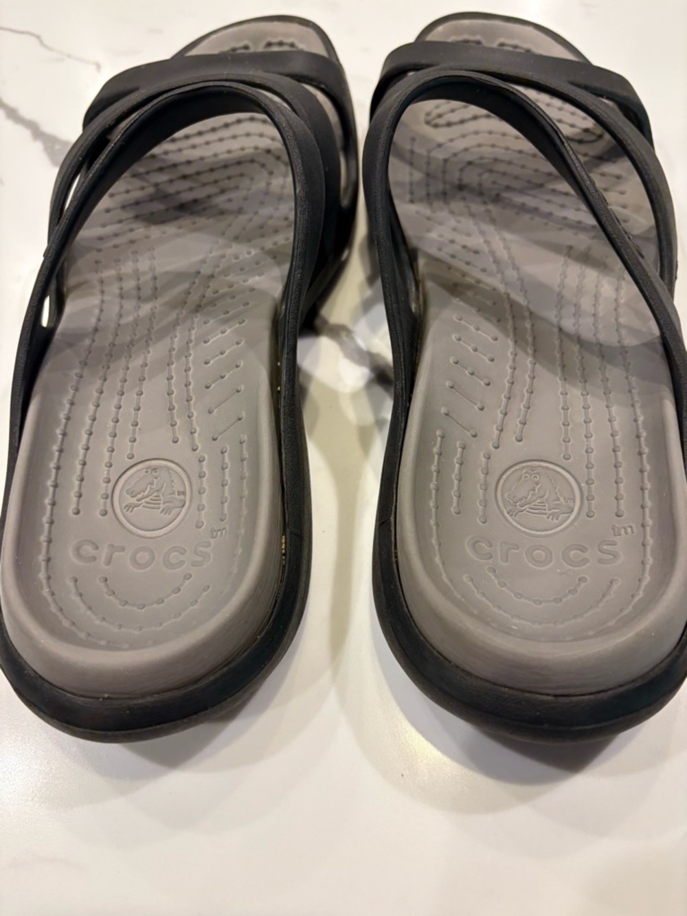 Crocs Black Strappy Sandals, 7 - Picture 3 of 6
